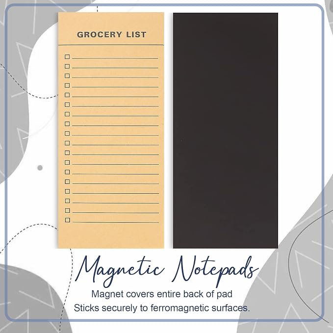 Utron 6 Pack Vintage Magnetic Notepads for Refrigerator, 50 pages/book Grocery List Magnet Pad for Fridge, Design MagneticGrocery List Pad for Fridge, Grocery List Notepad, To-Do List