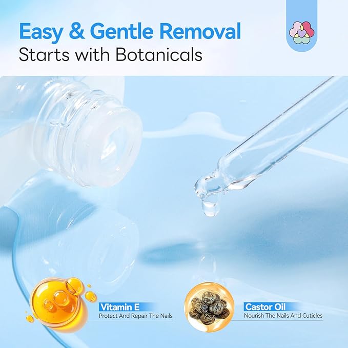 SAVILAND Nail Glue Remover for Press on Nails: 50 ML Solid Gel Glue Remover for Nail Tips, Quick Gentle Removal with Castor Oil VE, Non-Drying Odor-Free Non-Acetone Glue Remover Not for Gel Polish