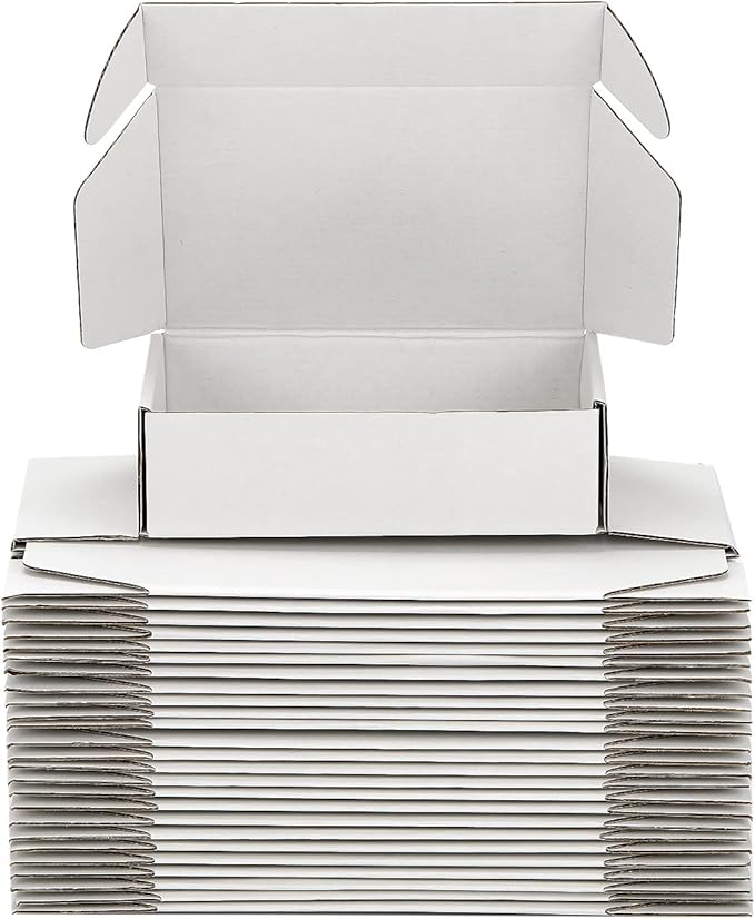 Small Shipping Boxes 10x10x3 Inch (25 Pack) - Sturdy White Corrugated Cardboard Boxes for Small Business, Ecommerce, Mailing & Packaging | Recyclable Gift & Storage Boxes