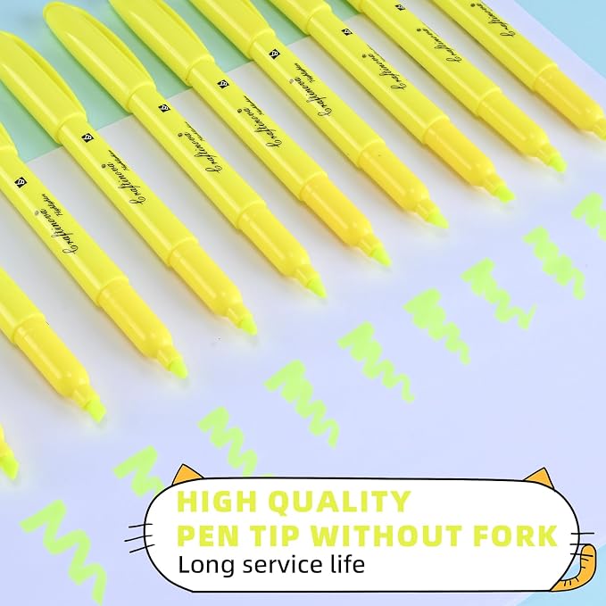 Yellow Highlighters 24 Count, Chisel Tip Highlighter Bulk, Dry Quickly, Perfect for Students Adults Highlighting, Organizing, Coloring in Classroom, School, Office