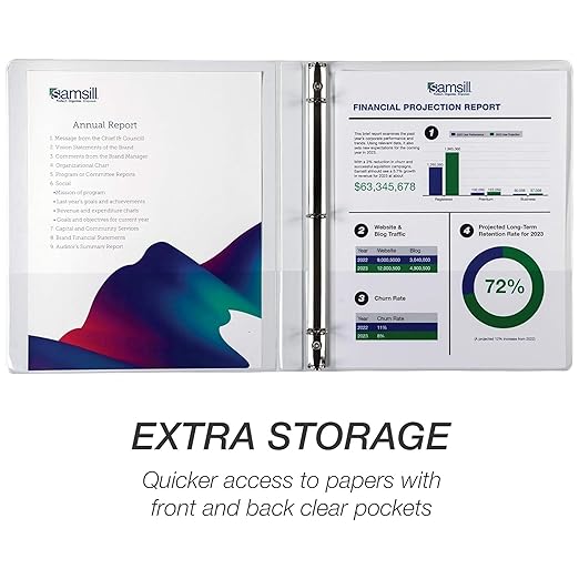 Samsill Economy 0.5 Inch 3 Ring Binder Bulk Pallet, Round Ring Binder, Customizable Clear View Cover, White, Pallet of 768 Binders in 32 Cartons