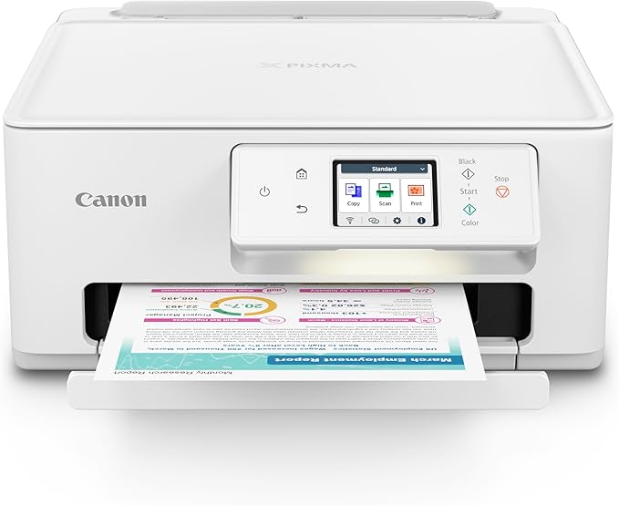 Canon PIXMA TS7720 Wireless All-in-One Color Inkjet Printer – Print, Copy, Scan – Auto Duplex, 15/10 PPM, 2.7” Touchscreen, Compact Home Photo Printer with Easy Setup