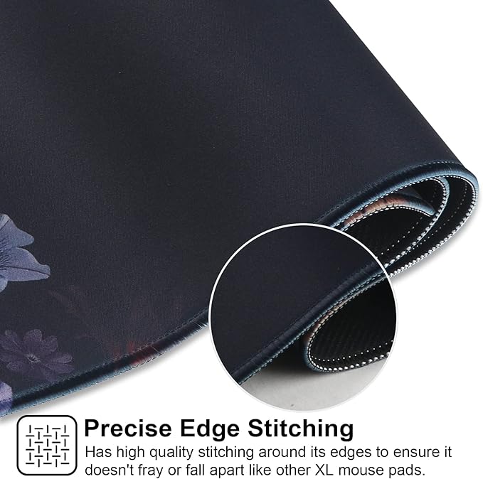 Gaming Mouse Pad,Large Mouse Pad Size 31.5x11.8 Thickness 0.12 inches,Premium-Textured Non-Slip & Waterproof Computer Mousepad with Stitched Edges for Gaming,Office & Home-80x30 Hua005