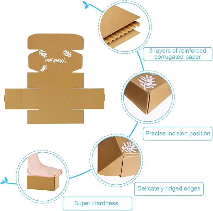 Shipping Boxes Inner Measurement 6x4x3 inches Brown Small Mailing Boxes 40 Pack Cardboard Corrugated Box Mailers