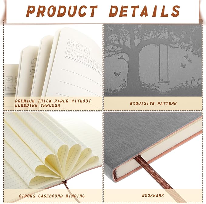 TaoBary 48 Pcs Employee Appreciation Gift A5 PU Leather Journals Bulk Colorful Tree Lined Journal Notebook Soft PU Leather Cover Ruled Writing Notebook for Office School Teacher Nurse (Assorted Colors)