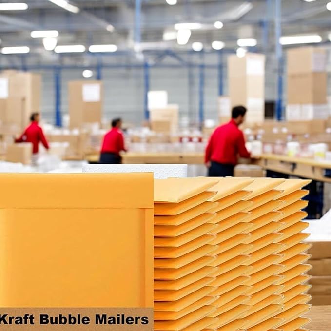 iMBAPrice Kraft Bubble Mailers 8.5x12 Inch, 200-Pack | #2 Self-Sealing Yellow Padded Envelopes for Shipping Books, Documents, Electronics & Small Business Packaging