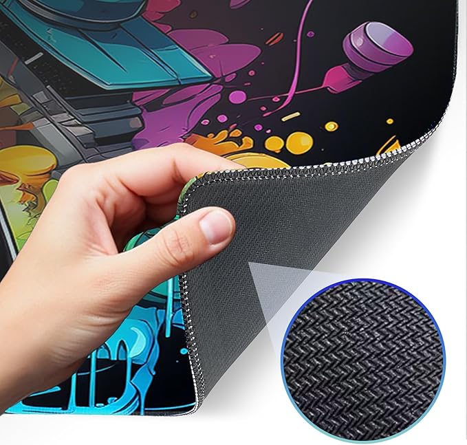 Gaming Mouse Pad, Large Mouse Pad, Waterproof Non-Slip Rubber Base, Stitched Edges, Suitable for Gaming, Office, Home, 31.5x11.8 Inch, Desk Decoration