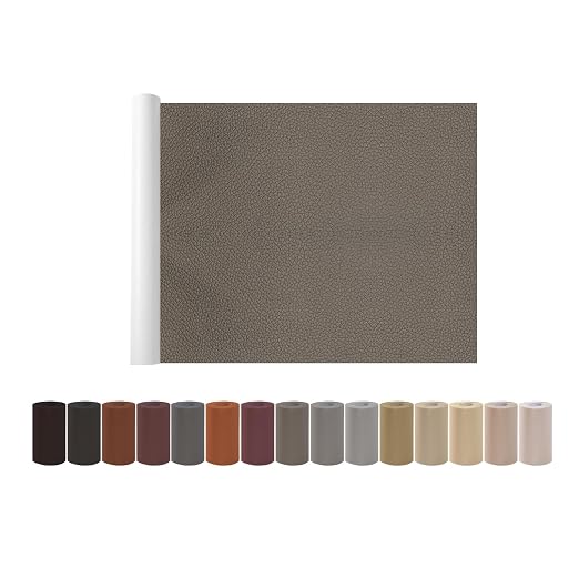 Leather Repair Patch Tape Kit Grey Brown 17 x 61 Self Adhesive Leather Repair Patch for Furniture, Couch, Sofa, Car Seats,Office Chair,Vinyl Repair Kit