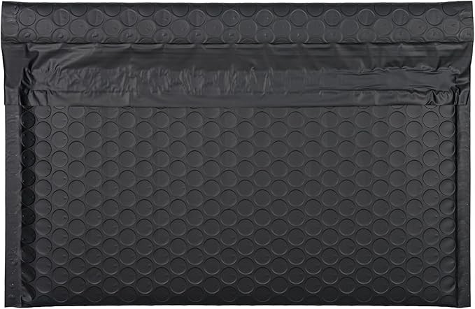 Black Side-Loading Bubble Mailers 10 x 7 Inches,Self-Seal Padded Mailing Envelopes, Pack of 27