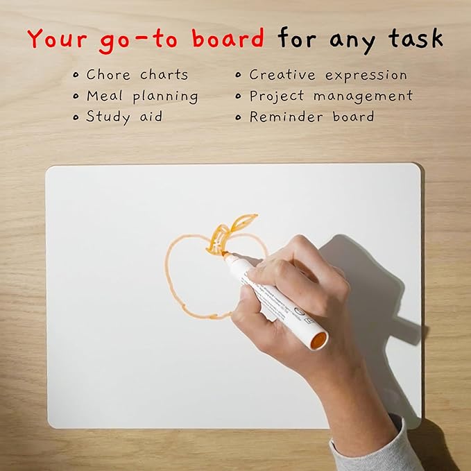 25 Pack Small White Boards for Students - Double Sided Dry Erase Boards 9 x 12 in - Mini Whiteboard Set for Classroom or Home Use - Portable White Board Bulk for Kids and Teachers