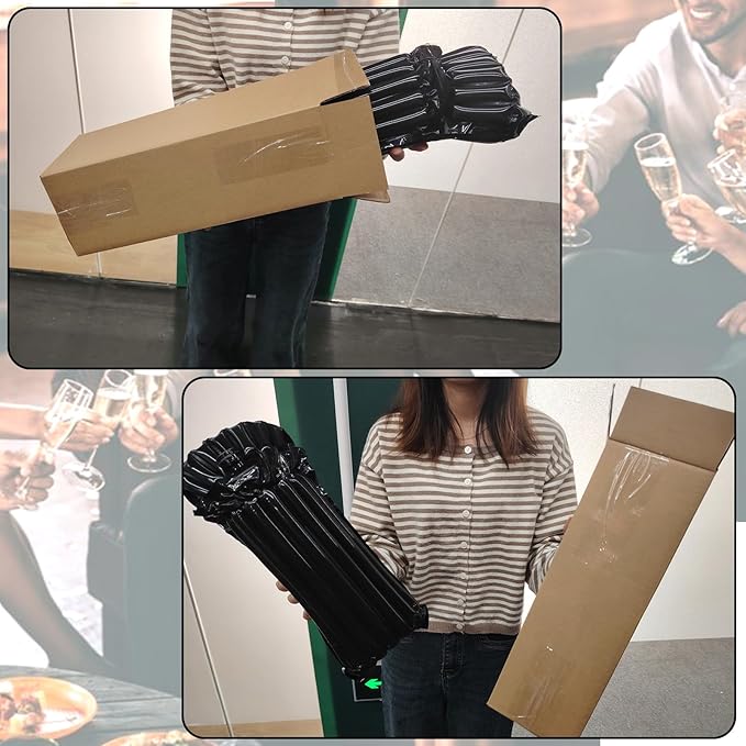10 Wine Shipping Box Sets,Include 10 Wine Boxes for Shipping and 10 Bottle Protector Bags with 1 Reusable Air Pump,Inflatable Bubble Cushion Wrap for Transportation