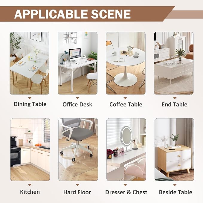 LovePads Clear Desk Mat 16 x 72 in, 2mm Thick Plastic Table Cover Protector | Non-slip Waterproof PVC Table Protector, Cut to Size, Spill-Stain-Scratch Proof, Fits Kitchen, Dining Table, Dresser, Desk
