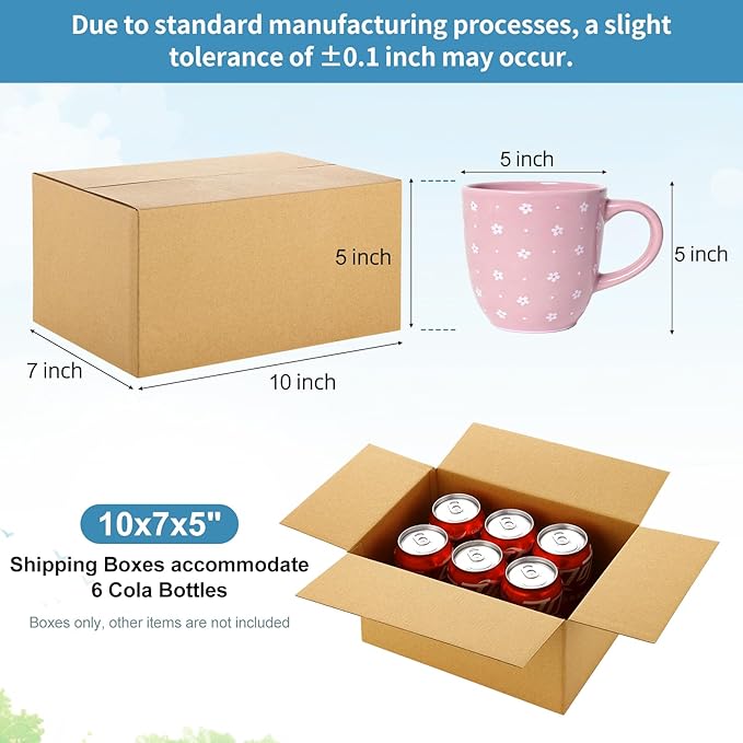 Famagic Small Shipping Boxes 10x7x5 Inch 10 Pack Brown Box Corrugated Cardboard Boxes for Packaging Small Business, Mailing Boxes for Shipping