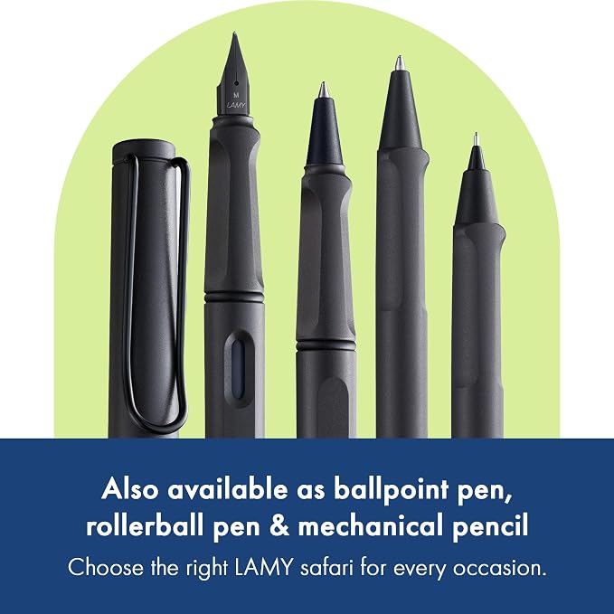 LAMY safari umbra - Fountain Pen with ergonomic grip & polished steel nib in size F - ideal for any Writing & Calligraphy - including LAMY T 10 blue cartridge - Right-Handed
