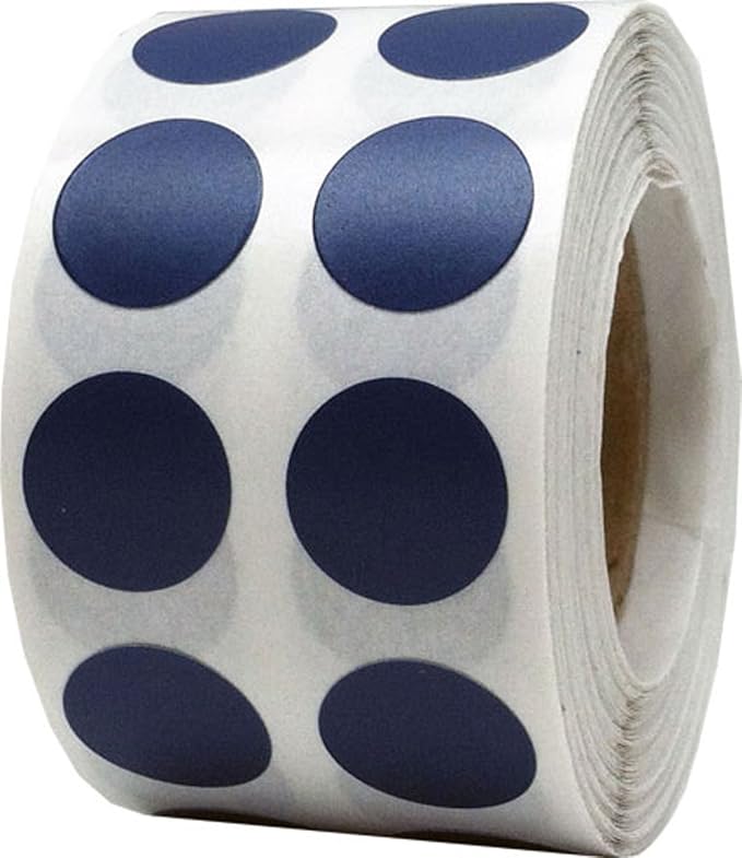 Navy 1/2" Inch Round Adhesive Labels 1,000 Color Coding Dot Stickers for Efficient Inventory Management, Crafting Projects, and Organizational Tasks in Offices, Schools, and Homes