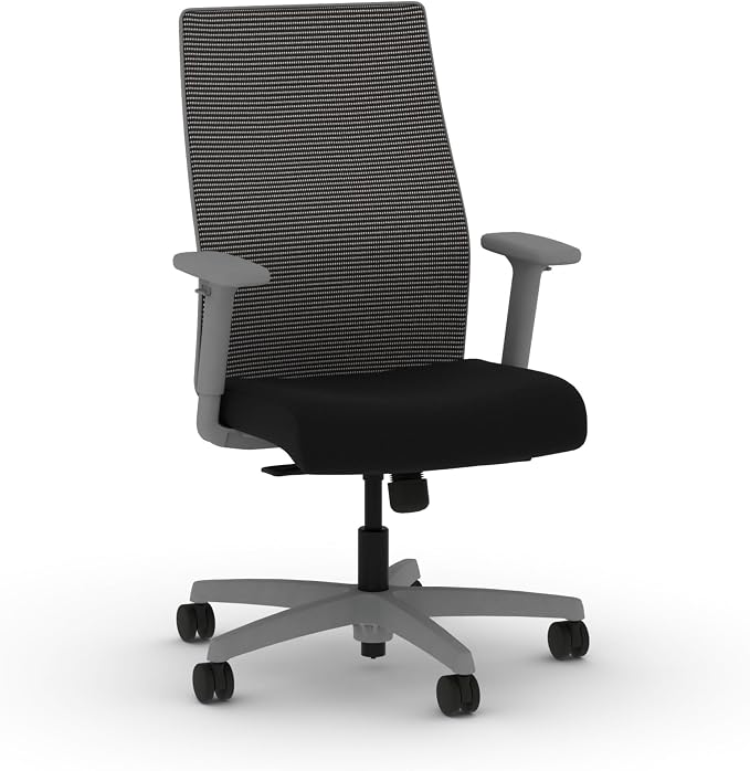 HON Ignition 2.0 Ergonomic Office Chair, Lumbar Support, Black | Ergonomic office desk chair with lumbar support, adjustable arms, office decor, workstation comfort for focused productivity