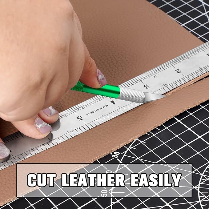 DIYSELF 2 Pack Exacto Knife Set, Precision Knife for Paper, Carving Blades for Crafts, Craft Knife for Wallpaper, Art Knives, Hobby Knife with 20 High Carbon Steel Exacto Knife Blade #11(Green)