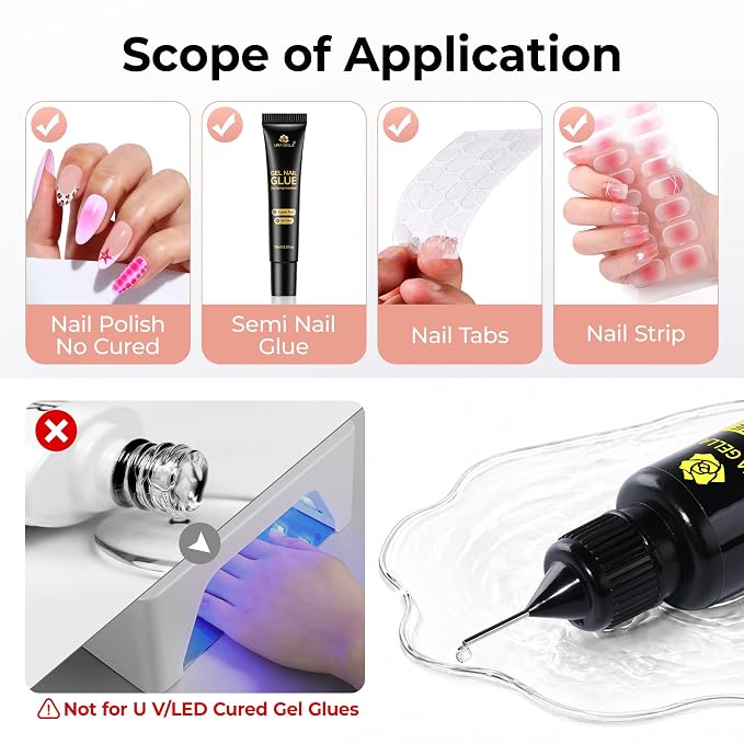 UNA GELLA Nail Glue Remover for Press On Nails 20ml Pinpoint Acetone-Free | Semi Solid Nail Glue Remover for Nail Tips, Gentle GLUE Remover with Upgraded Stick for Easy Removal Salon