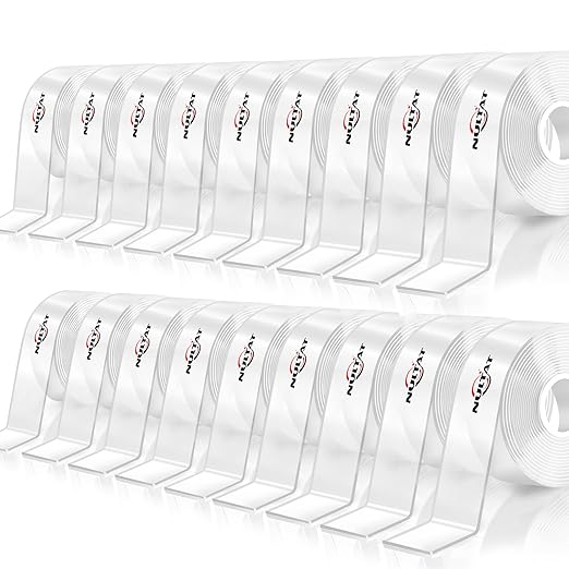 180FT Double Sided Tape Heavy Duty, 1.18" x 120" Strong Nano Double Stick Tape, Removable, Washable, Reusable Adhesive Tapes for Wall, Clear Multipurpose Adhesive Mounting Tape (180FT)