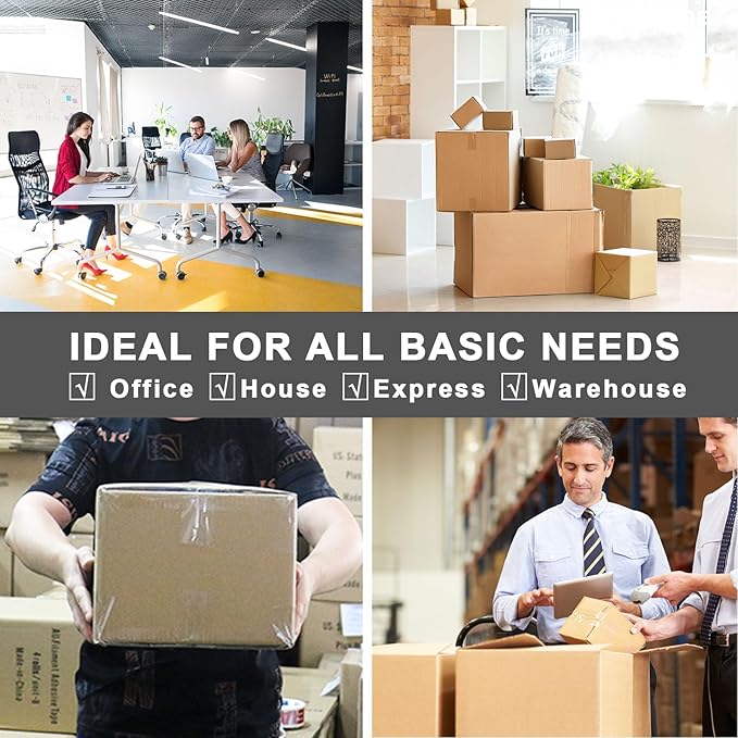 BOMEI PACK No Noise Silent Packing Tape 6 Rolls 1.88" x 55 Yards, Industrial Heavy Duty Packaging Tape for Packing Shipping Moving and Storage
