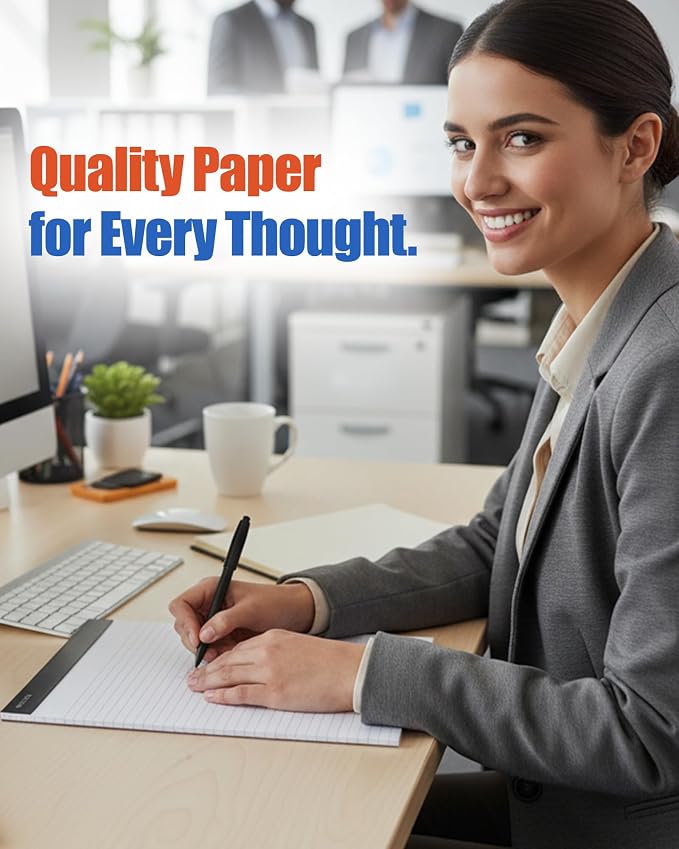 Mintra Office White Legal Pads – Ruled Notepads and Micro-Perforated Sheets, Ideal for Writing, Note-Taking & Creativity, Office, or Professional Use, Double Pad 3 pack, 8.5"x11" (Narrow Ruled)