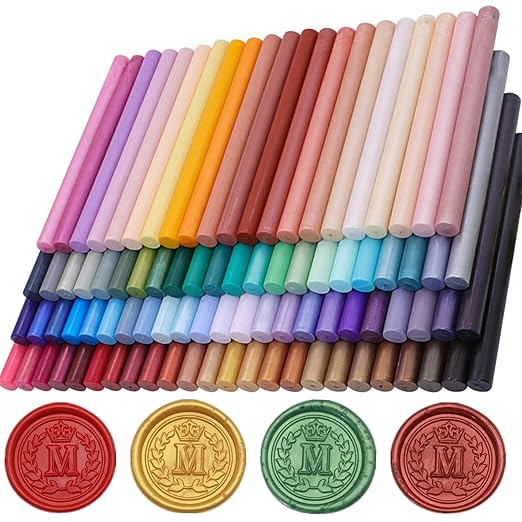 100 Pcs Sealing Wax Sticks for Wax Seal Stamp, Assorted Color SealingWax Glue Gun Wax Seal Sticks Mini WaxGun Stick, Mixed Colors WaxSeal Kit Great for Wedding Invitations (100B)