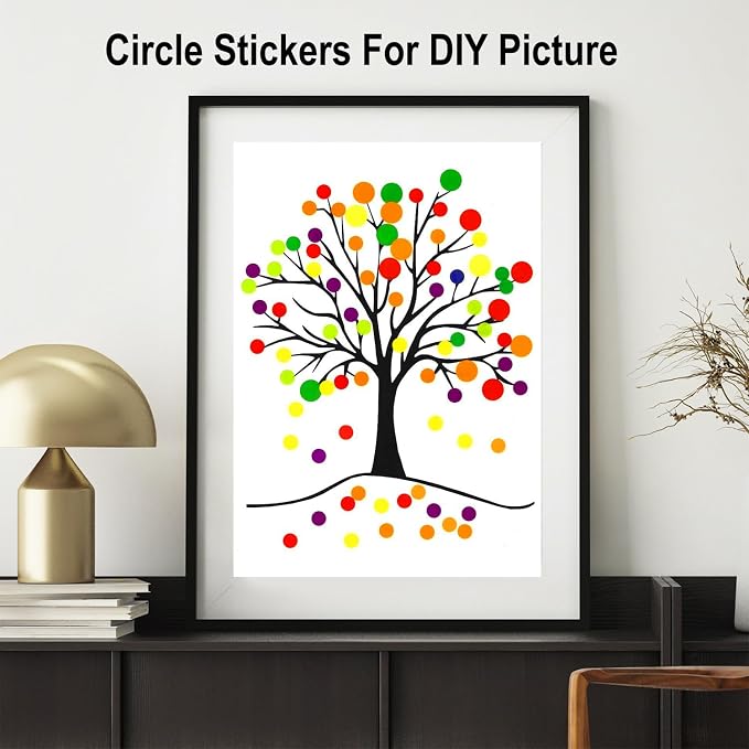 1000 Pcs Yellow Round Stickers 1/2 Inch Color Circle Dot Stickers Small Code Labels for Office Shop Yard Sale Home Classroom Marking (Yellow)