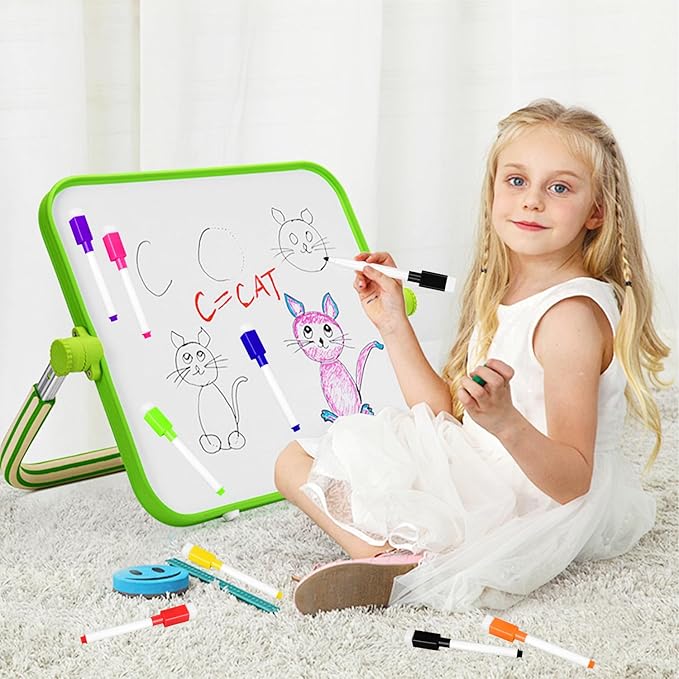12 Pcs Magnetic Dry Erase Markers, Fine Tip Point Whiteboard Markers with erases White Board Dry Markers for Teachers Office School Supplies
