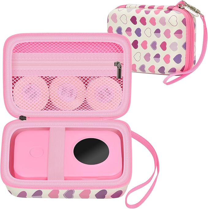 PAIYULE Hard Carrying Case for Phomemo D30 D35 Label Maker, Label Printer Case for Nelko P21, for NIIMBOT D110 D11, for Marklife P11 P12, for SUPVAN E10, Protective EVA Storage Bag with Mesh Pocket