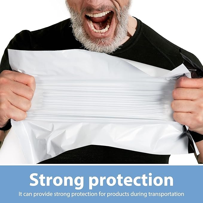 Metronic Poly Mailers 14.5x19 500 Pcs Large Shipping Bags for Clothing Mailing Bags with Strong Self-sealing Adhesive Waterproof and Tear-Proof Shipping Bags in White