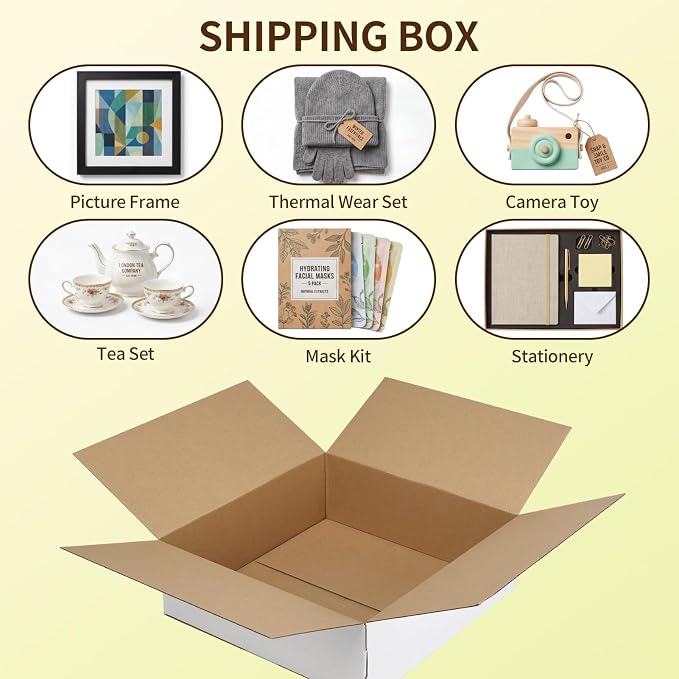 WIFTREY 12x12x4 inches White Shipping Boxes Pack of 15, Corrugated Cardboard Boxes 12 x 12 x 4 for Packaging Small Business, Moving, Mailing
