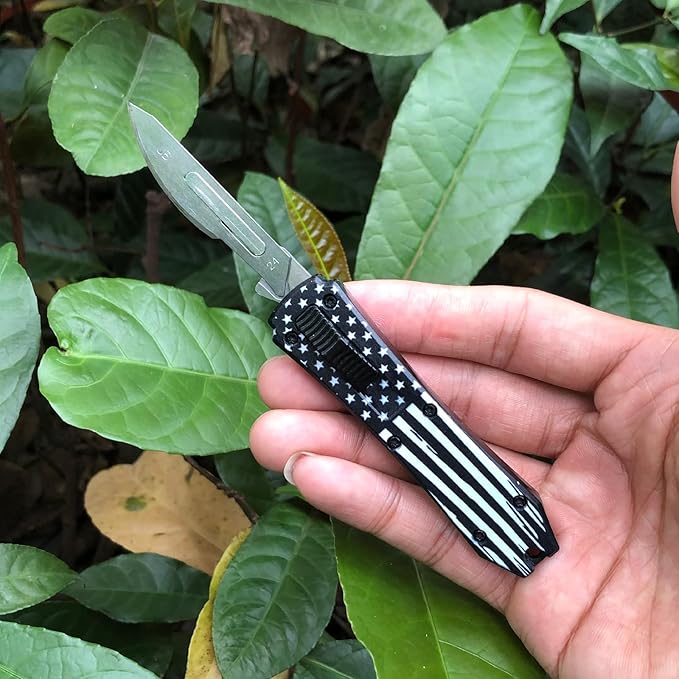 Auto Retractable Utility Knife, Automatic Scalpel Knife with 10PCS #24 Blades, Safety Box Cutter, Razor Blades Utility Knives