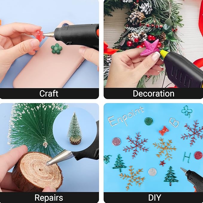ENPOINT Color Glitter Hot Glue Sticks, 8" Long x 0.27" Dia Hot Melt Glue Sticks Mini Size, Craft Adhesive Waxing Sticks Bulk for Cards, Sealing, Holiday Decoration, Art, DIY, 36 Pack