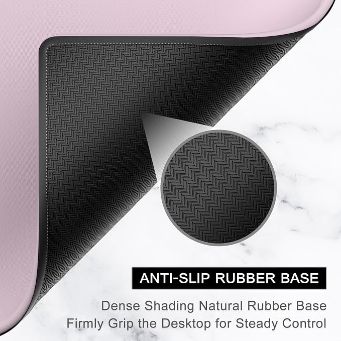 Hsurbtra Mouse Pad, Premium-Textured Square Mousepad 10.2 x 8.3 Inch, Stitched Edge Anti-Slip Waterproof Rubber Pretty Cute Computer Mat for Office Gaming Laptop Women Kids Dark Pink
