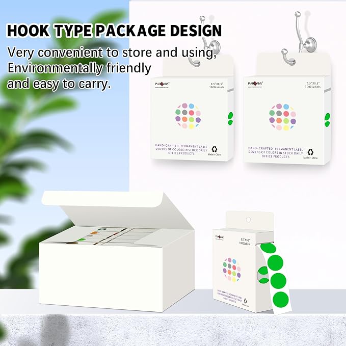 PARLAIM 10000PCS 1/2 Inch Round Color-Code Dot Stickers,Circle Colorful Coding Label Sticker for Home Office (Green)