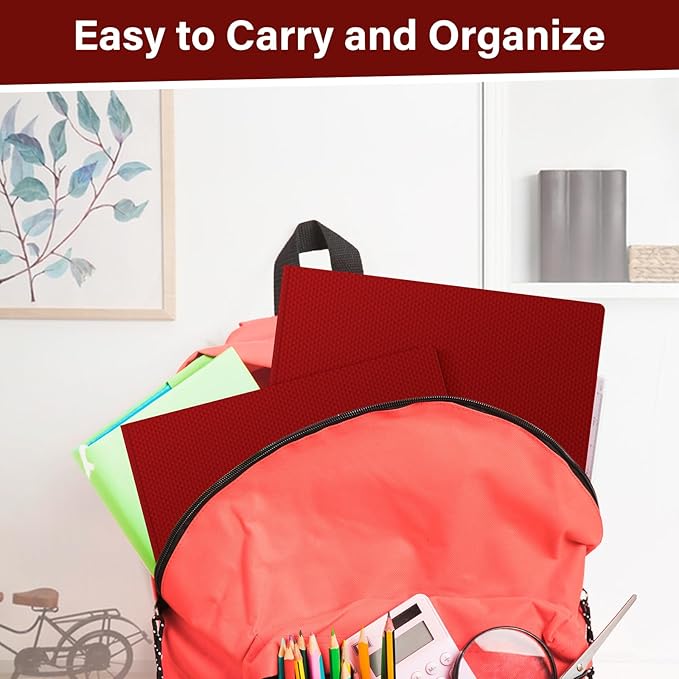 12-Pack Plastic Folders with Pockets and Prongs, 2-Pocket Folders with 3 Fasteners, Holds 8-1/2" x 11" Paper for School/Office/Home