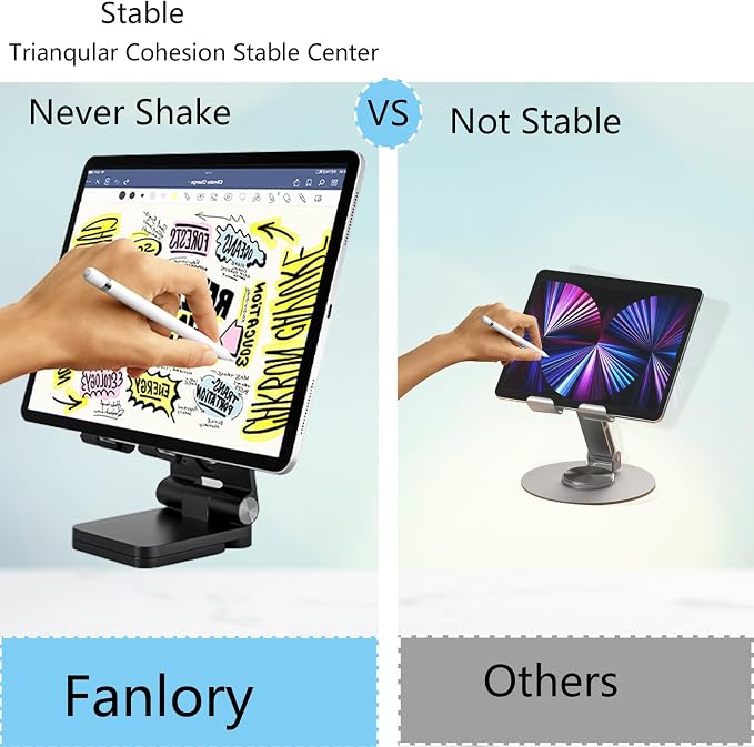 Fanlory Folding Cell Phone Stand,Laptop Stand, Adjustable Height and Angle Foldable Cell Phone Stand Holder for Desk, Taller iPhone Stand Compatible with 4-11" Smartphones Tablet Laptop,Gift for Mom
