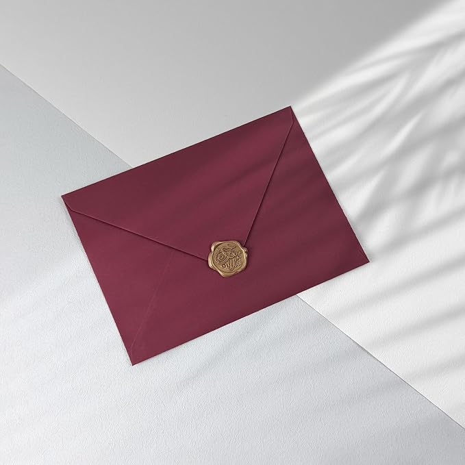 50 PCS Burgundy Colorful A4 Envelopes,4x6 Envelopes for Invitations | 4x6 Envelopes for Greeting Cards, Great for Invitations, Wedding Invitation, Birthday, Baby Shower, Graduation