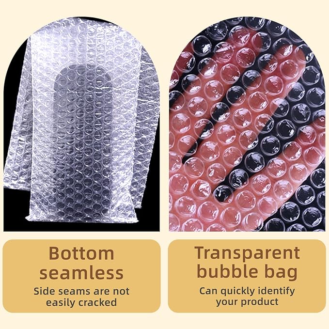 50Pcs Bubble Pouche Wrap, 12”x16” Bubble Bags for Shopping, Double Wall Bubble Cushioning Wrap Bags for Mailing Packing, Moving and Storage Fragile China Dishes Electronic Item