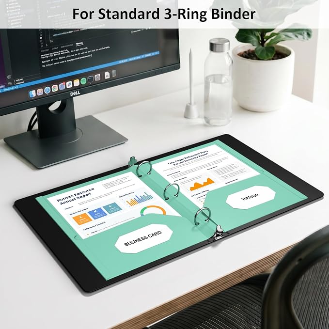 3 Hole Punched Folders with Pockets, 6 Pack Pastel Folder for 3 Ring Binder | Two Pocket Folders,Thick Paper File Folders, 6 Assorted Color Binder Folder, for Documents Office School