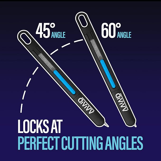 VViViD Precision Gliding Automotive Vinyl Wrapping Knife, Retractable, Safety locking, 5 Replacement Blades