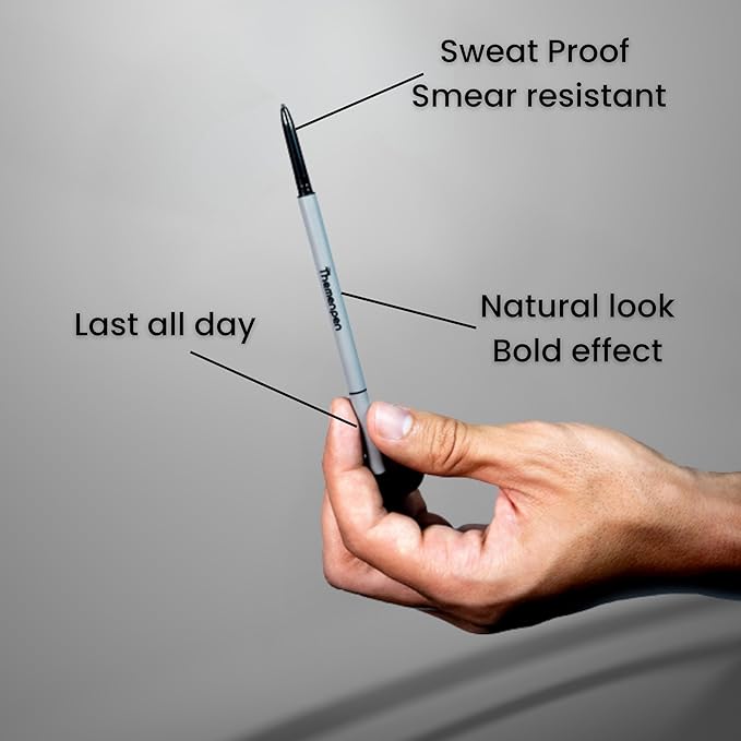 The Men Pen - Waterproof Eyebrow Pen | Beard Filler for Men | Microblading Eyebrow Pen | Hair Filler | Anti-Smudge | Mustache, Beard & Eyebrow Filler | Black (Pack of 2)