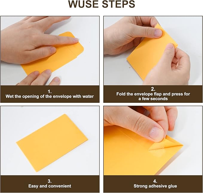 ESSENTIAL #1 120 Piece Coin Envelopes 2.25" x 3.5" with Gummed Flap, Small Parts Envelope for Home and Office Use (Yellow -120)