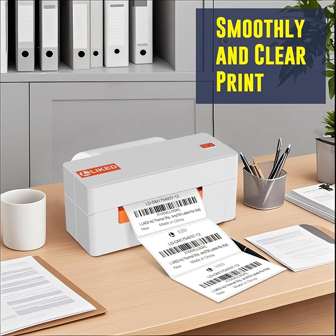 L LIKED 4" x 2" Direct Thermal Labels, 750 Barcode Shipping Labels (Pack of 2)