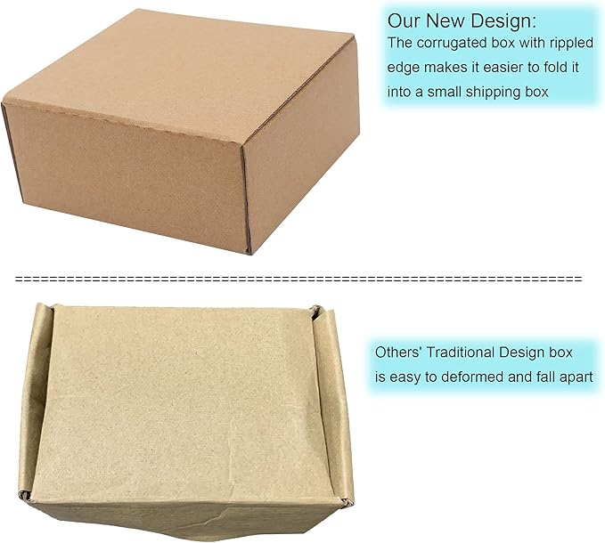 10 Pack Small Shipping Boxes 6x4x3'' Corrugated Small Cardboard Boxes for Shipping, Recyclable Packaging Boxes for Business, Mailer, Gift Packing, Crafts Packing, Jewelry Box, Brown