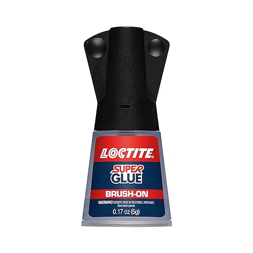 Loctite Super Glue Brush On Liquid, Clear, 0.17 fl oz Bottle, 1 Pack - Superglue for Leather, Wood, Metal, Crafts, & Repair, Cyanoacrylate Adhesive Instant Glue, Quick Dry