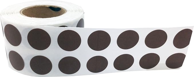 Brown 1/2" Inch Round Adhesive Labels 1,000 Color Coding Dot Stickers for Efficient Inventory Management, Crafting Projects, and Organizational Tasks in Offices, Schools, and Homes