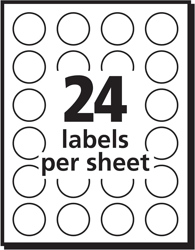 Avery Print/Write Self-Adhesive Removable Labels, 0.75 Inch Diameter, Red, 18 Packs (5466)
