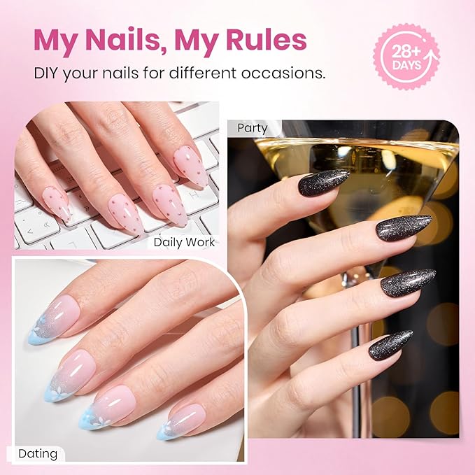 Beetles Medium Almond Nail Tips, 320pcs 16 Sizes(00-14), Pre-Etched Half-Matte Full Cover Soft Gel Nail Tips Flat-X, Clear Press On Fake Nails Acrylic, Easy DIY Nail Extension Salon Gift for Women