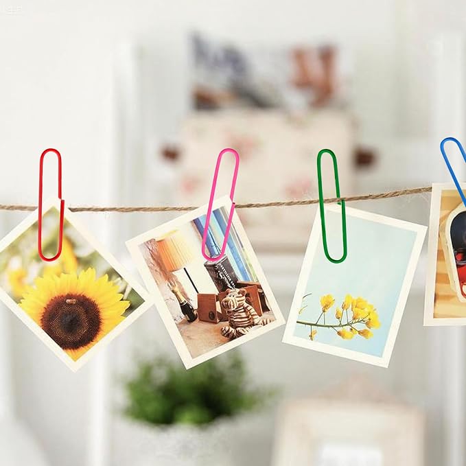 Paper Clips, 180 Pack 2 Inch Large Colored Paperclips, Large Assorted Colored Coated Paper Clips,Jumbo Reusable Big Paperclips for Paperwork Office School Document Organizing